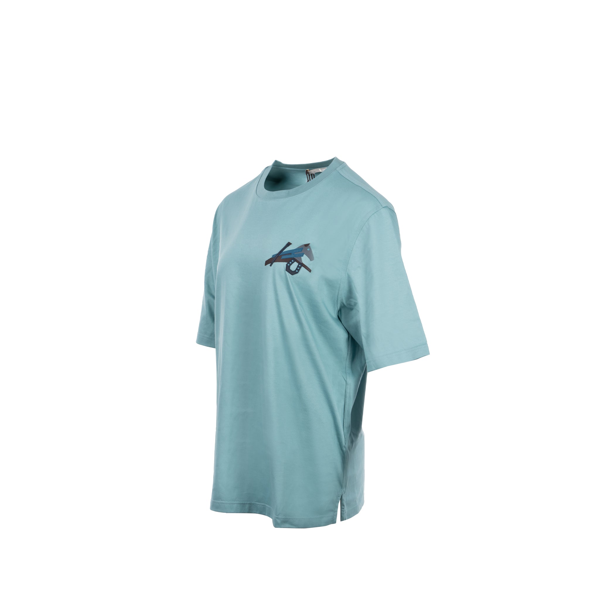 Hermes size M T-shirt Mini Patch Cuir green - Image 2