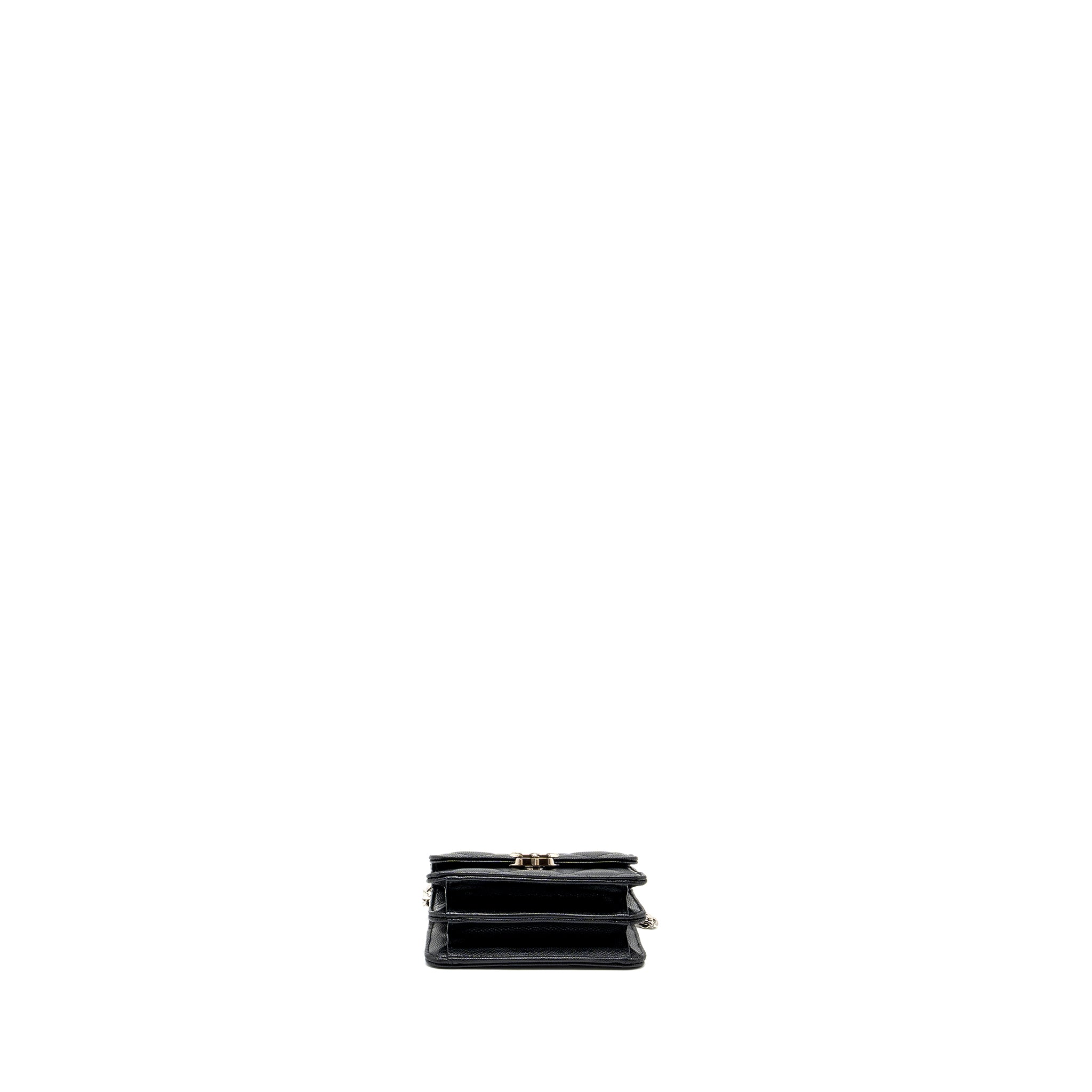 Chanel 22S coco lettering MINI flap bag with enamel top handle caviar black SHW - Image 5