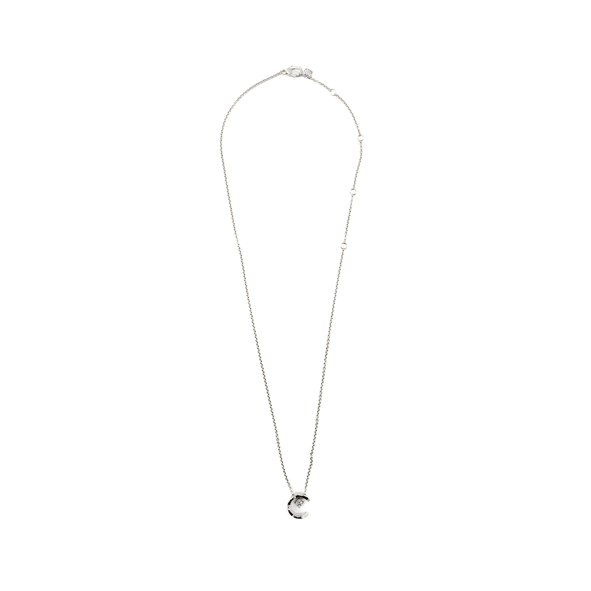 Chanel Coco Crush Necklace Quilted motif 18k white gold, diamonds - Image 3