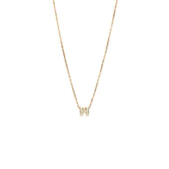 Hermes Mini Pop H Pendant BLANC RGHW