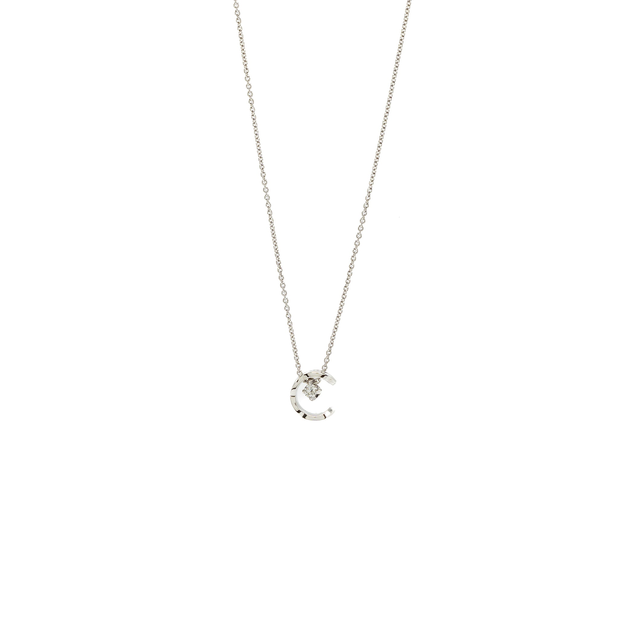 Chanel Coco Crush Necklace Quilted motif 18k white gold, diamonds