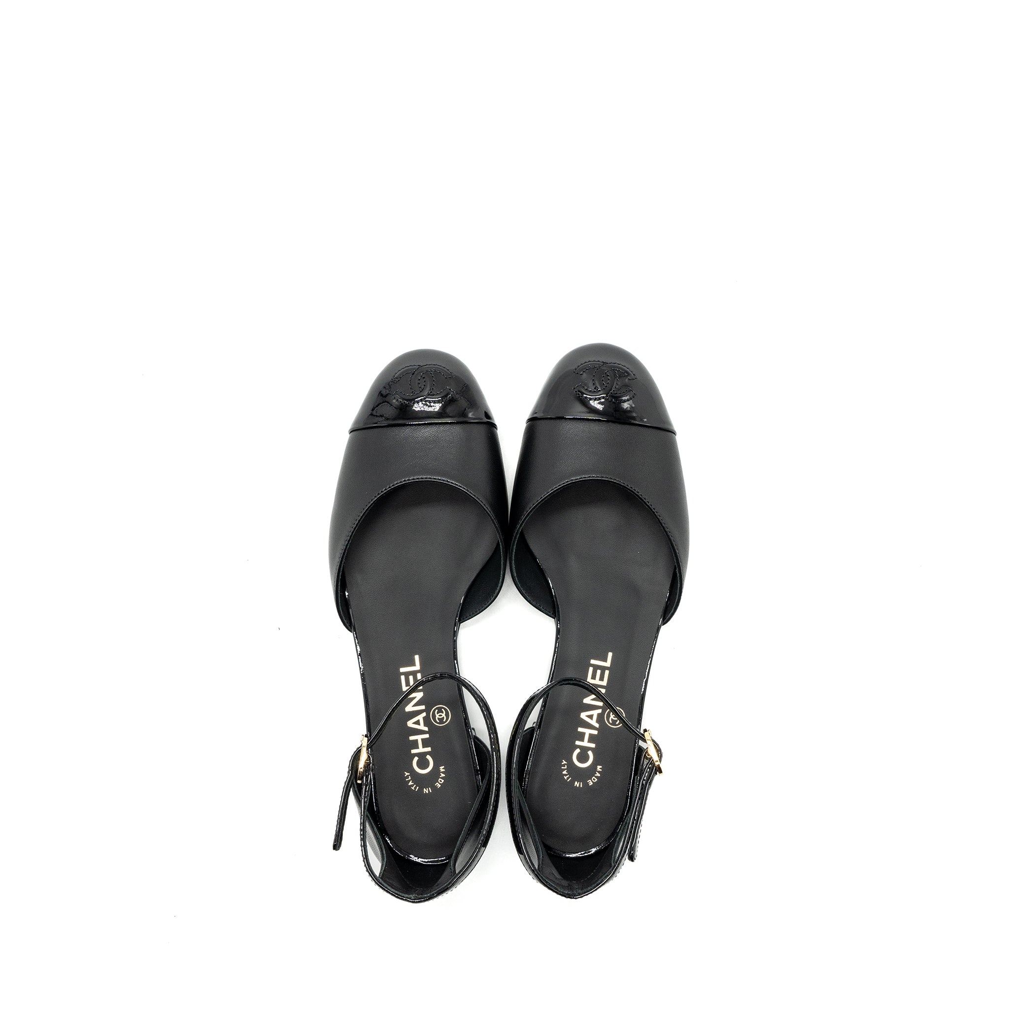 Chanel Size 37 Flat Shoes Lambskin/Patent Black GHW - Image 5