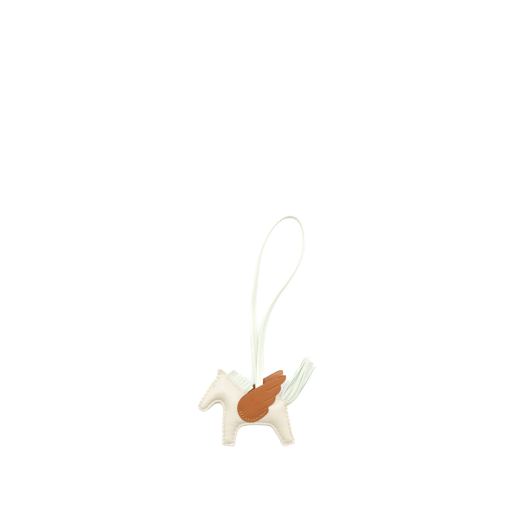 Hermes Rodeo pegase pm bag charm craie/ vert fizz/ gold stamp B