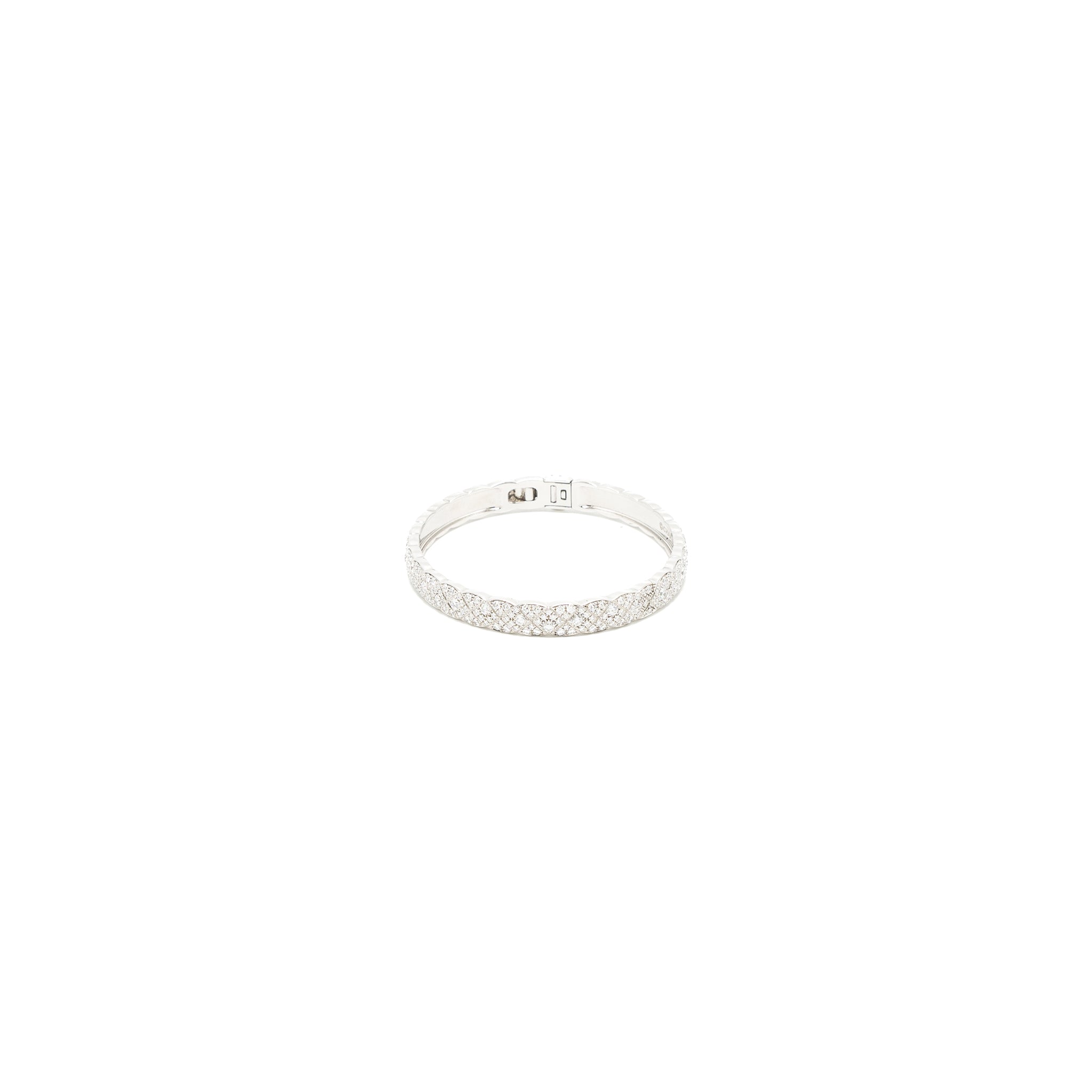 Chanel Size M Coco Crush Bracelet Quilted Motif 18k white gold diamonds - Image 4