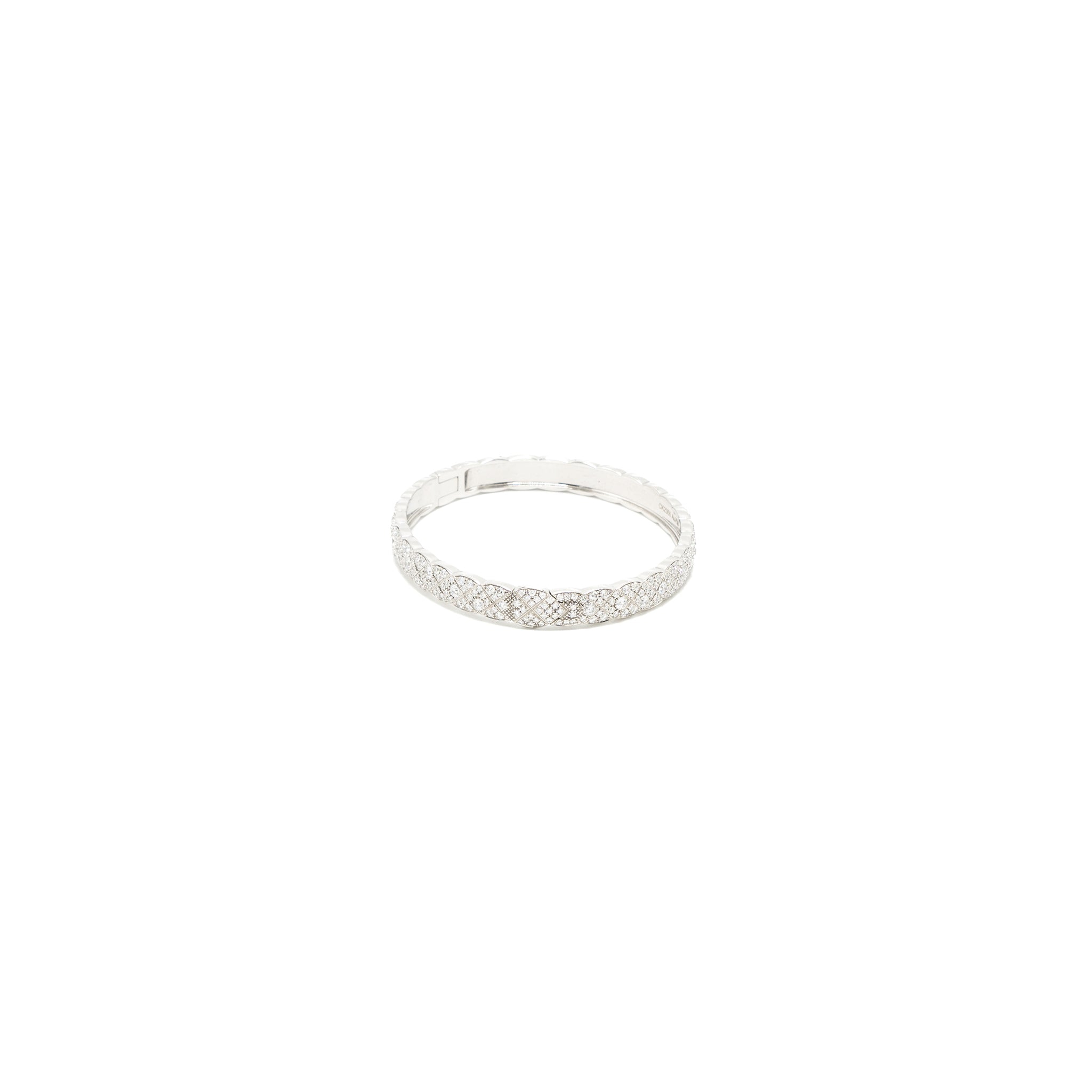 Chanel Size M Coco Crush Bracelet Quilted Motif 18k white gold diamonds - Image 3
