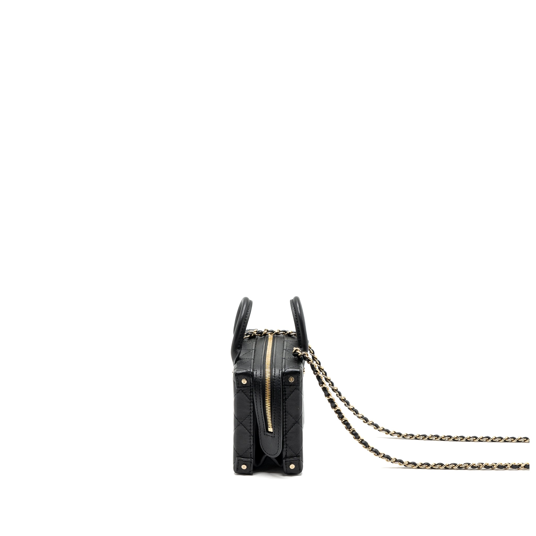 Chanel 22b Top Handle Small Vanity Case Calfskin Black GHW(Microchip) - Image 4