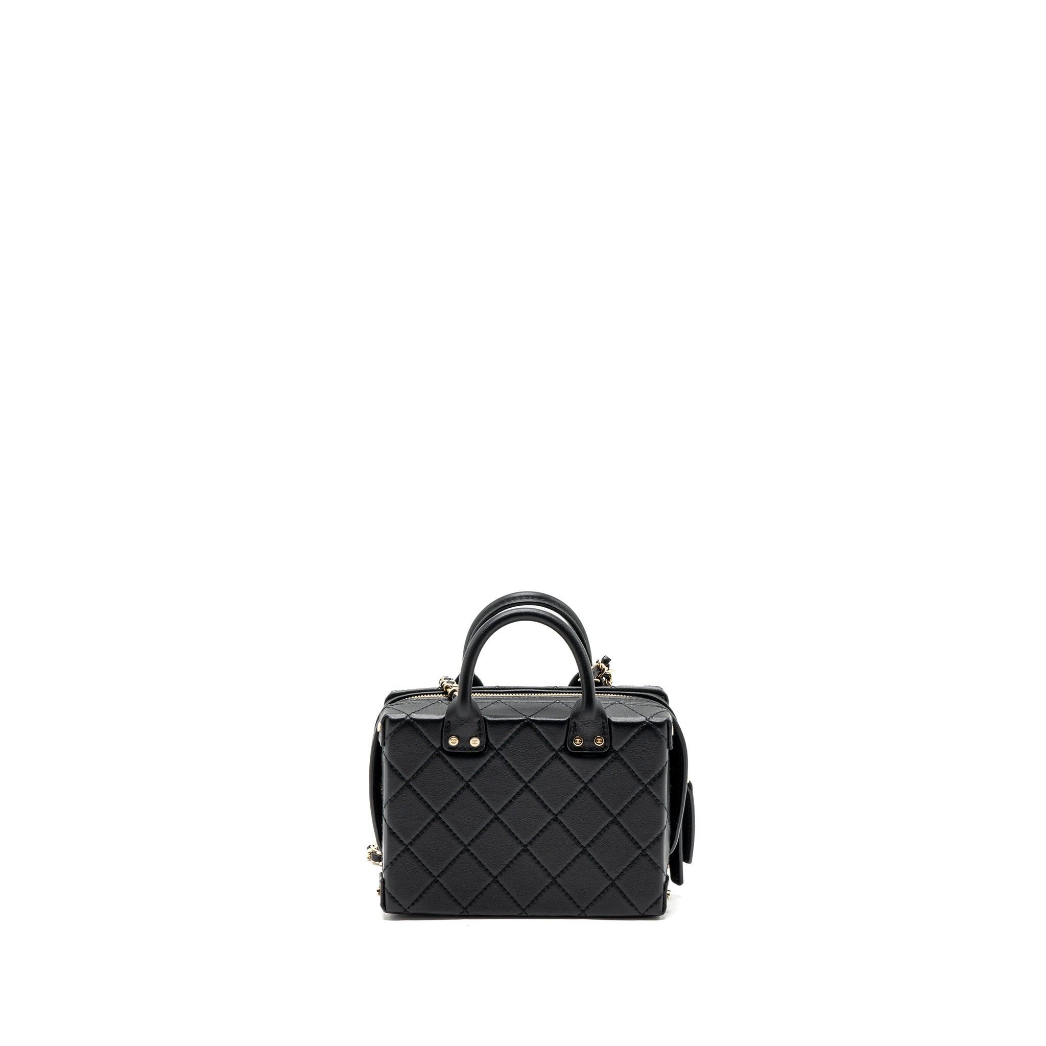 Chanel 22b Top Handle Small Vanity Case Calfskin Black GHW(Microchip) - Image 2