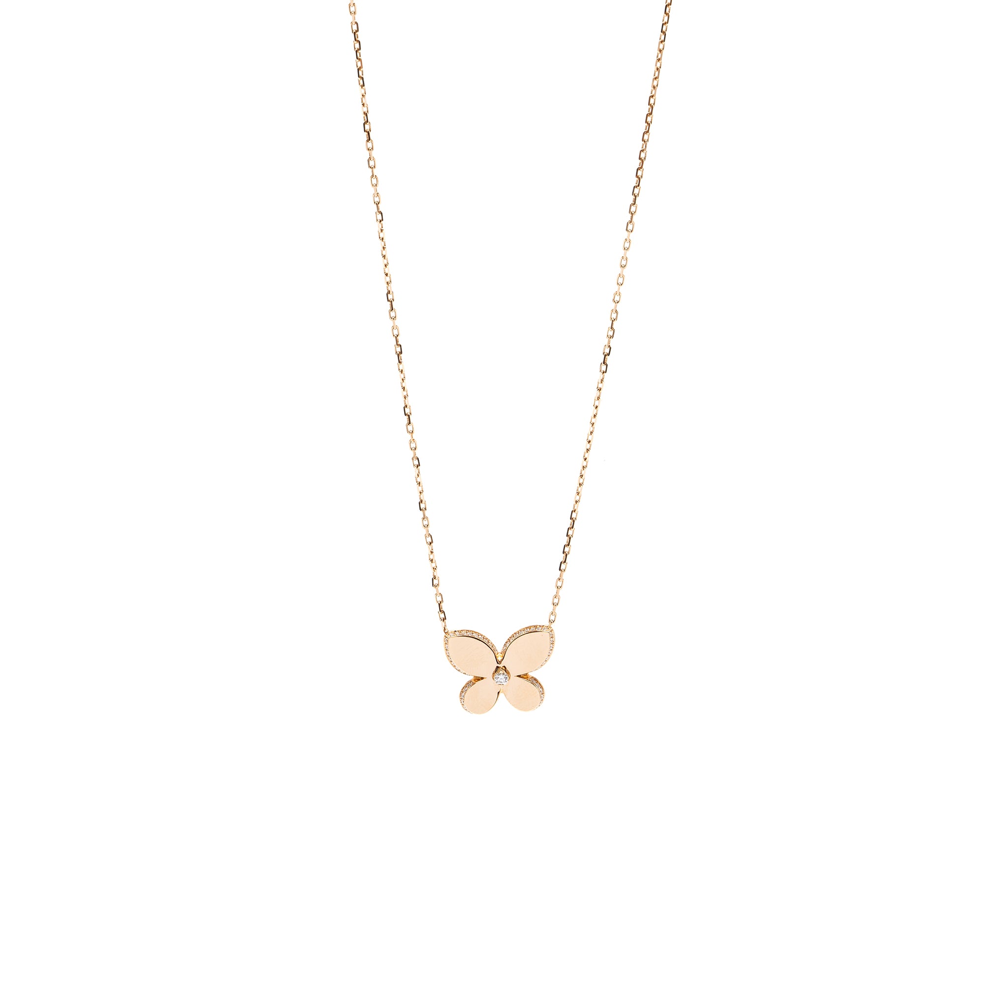 Graff Pave butterfly pendant rose gold, diamonds