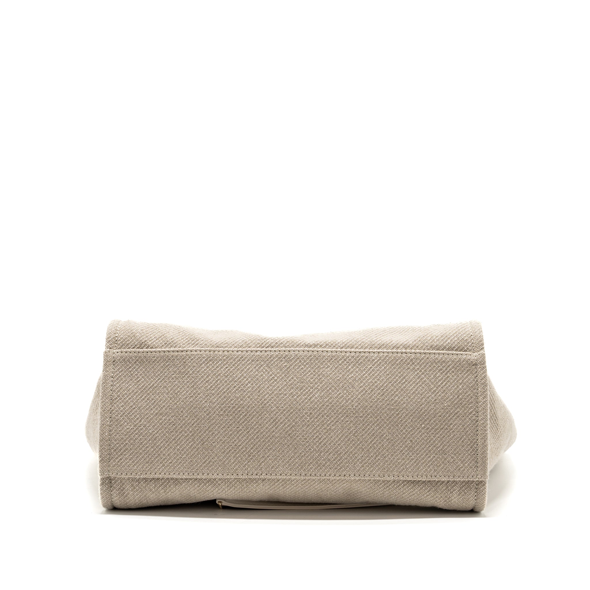 Chanel Deauville Bag Canvas/ Leather Beige/White GHW (microchip) - Image 5