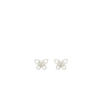 Graff Butterfly Silhouette Diamond Mini Stud Earrings White Gold