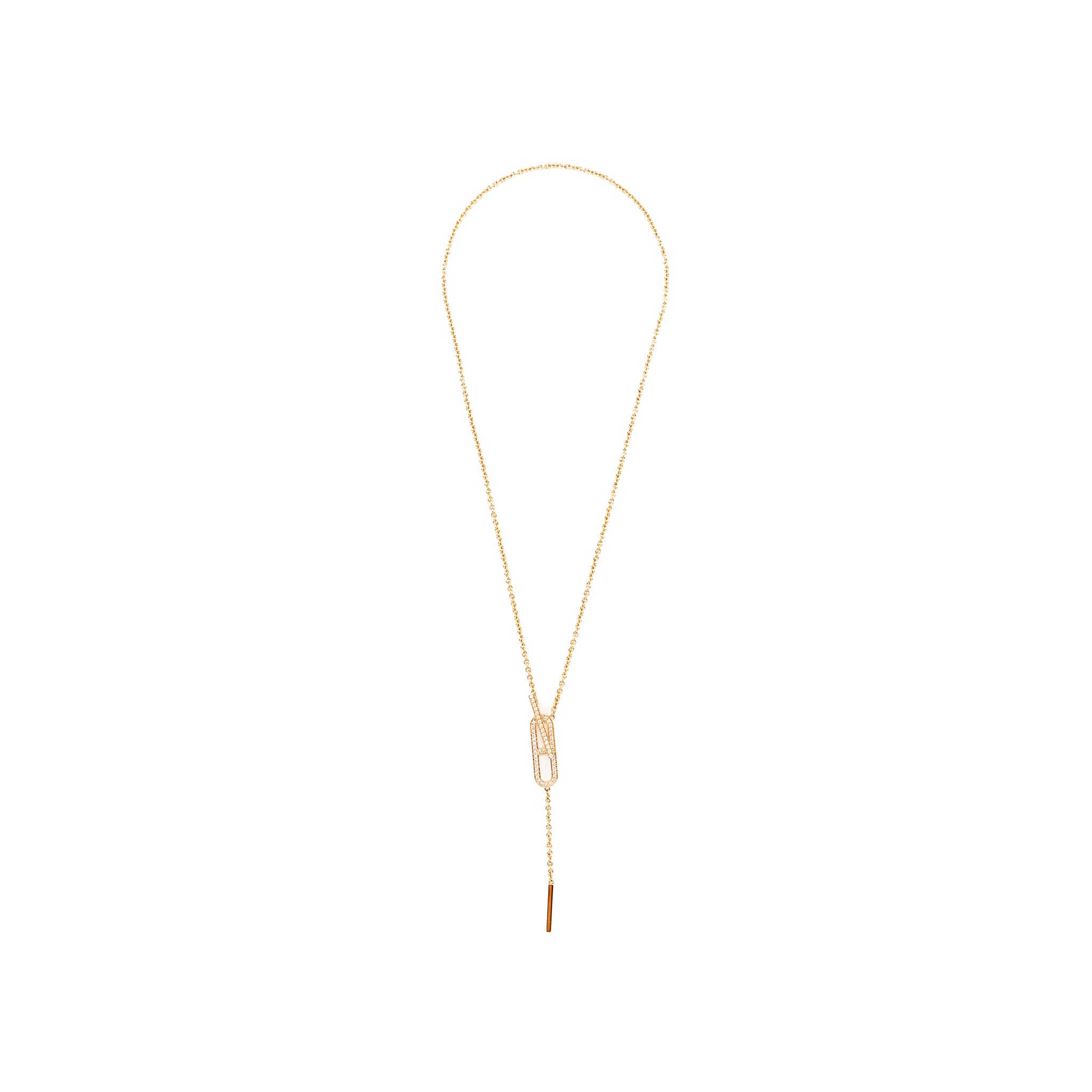 Hermes Ever Chaine D’Ancre Lariat Necklace Rose Gold, Diamonds - Image 3