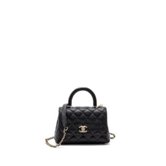 Chanel Coco handle Mini Caviar Black LGHW(Microchip)