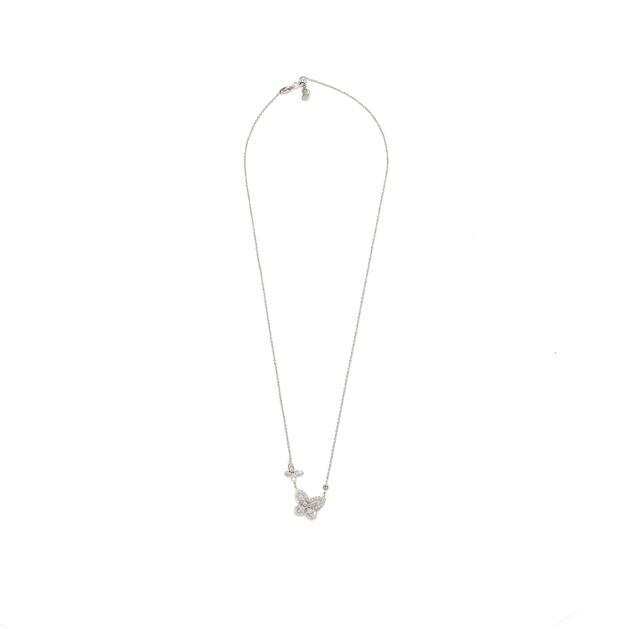 Graff Double Butterfly Silhouette Pendant white gold diamonds - Image 3