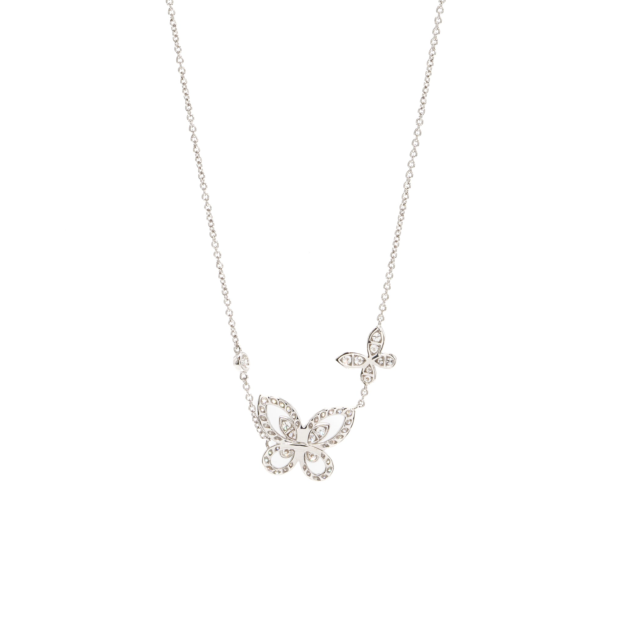 Graff Double Butterfly Silhouette Pendant white gold diamonds - Image 4