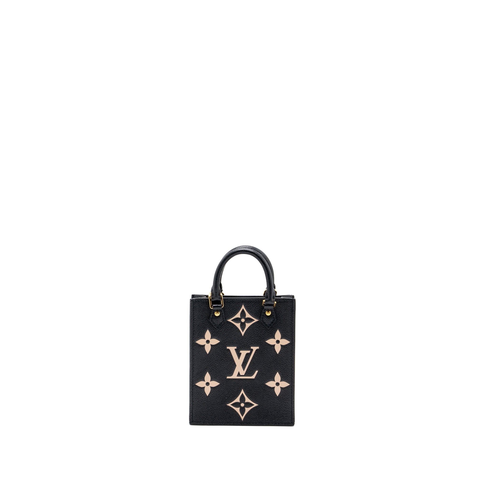 Louis Vuitton Petit Sac Plat Monogram Empreinte Black/ Beige GHW (New Version) - Image 4