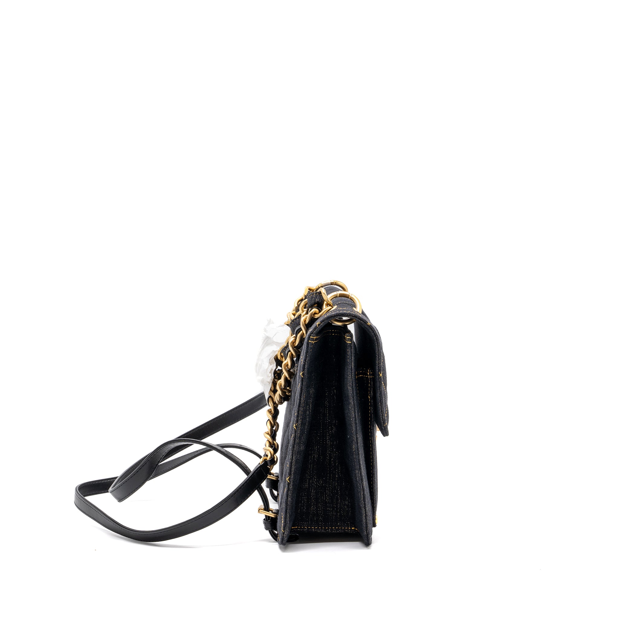 Chanel 23S flap backpack denim dark blue Brushed GHW (microchip) - Image 3