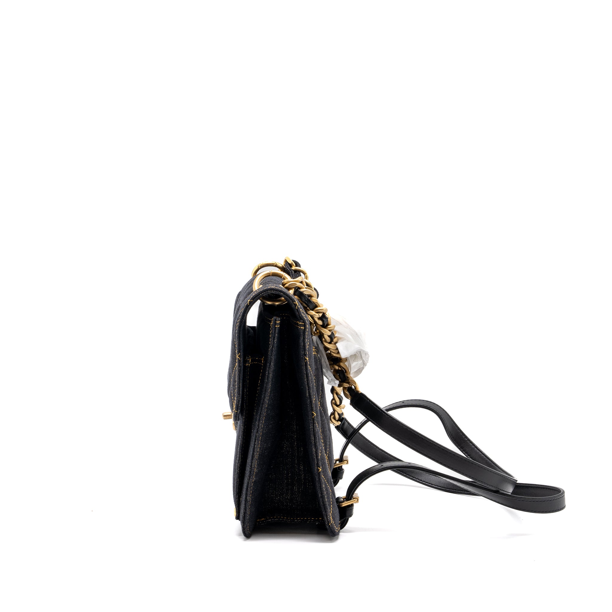 Chanel 23S flap backpack denim dark blue Brushed GHW (microchip) - Image 4