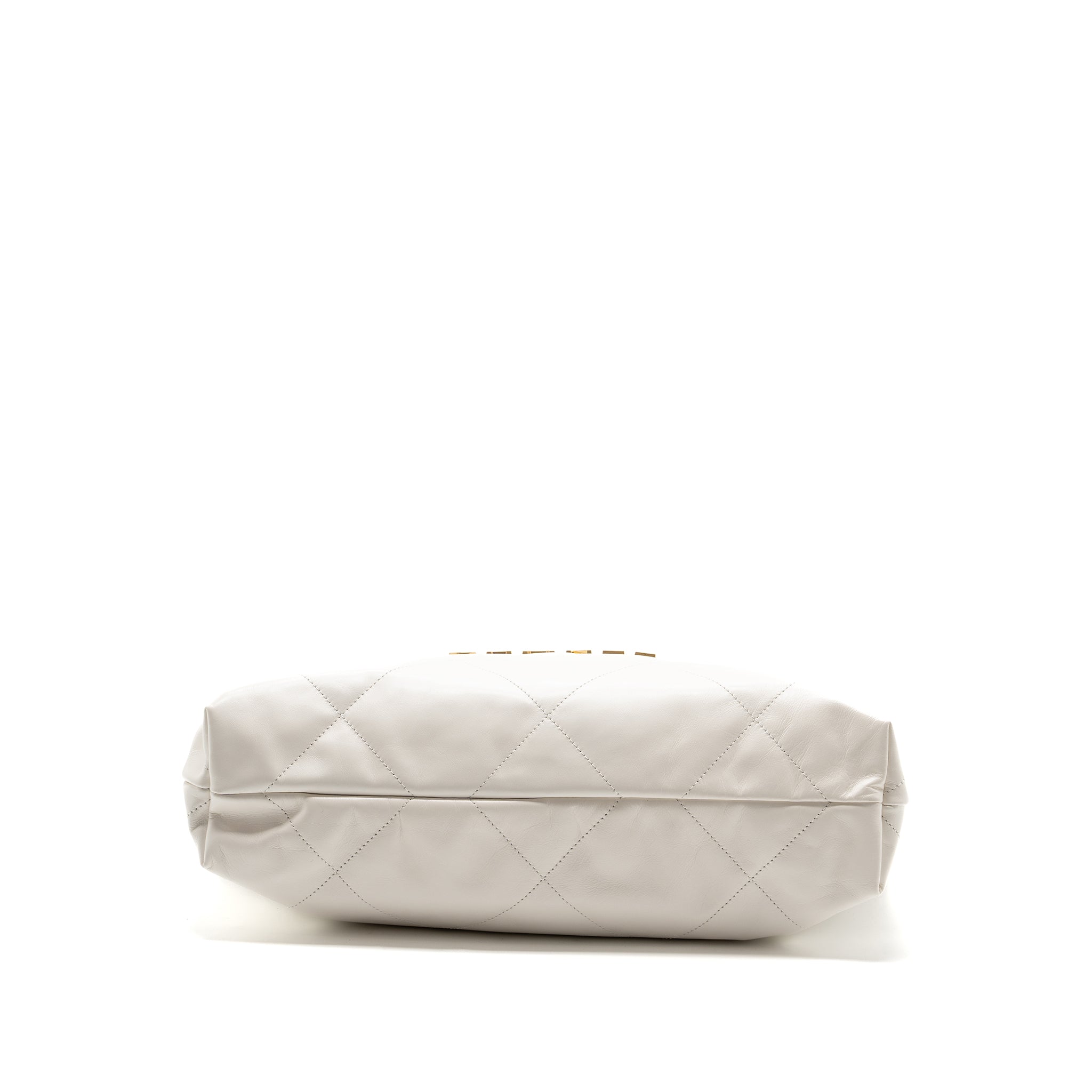 Chanel medium 22 bag calfskin white GHW (microchip) - Image 5
