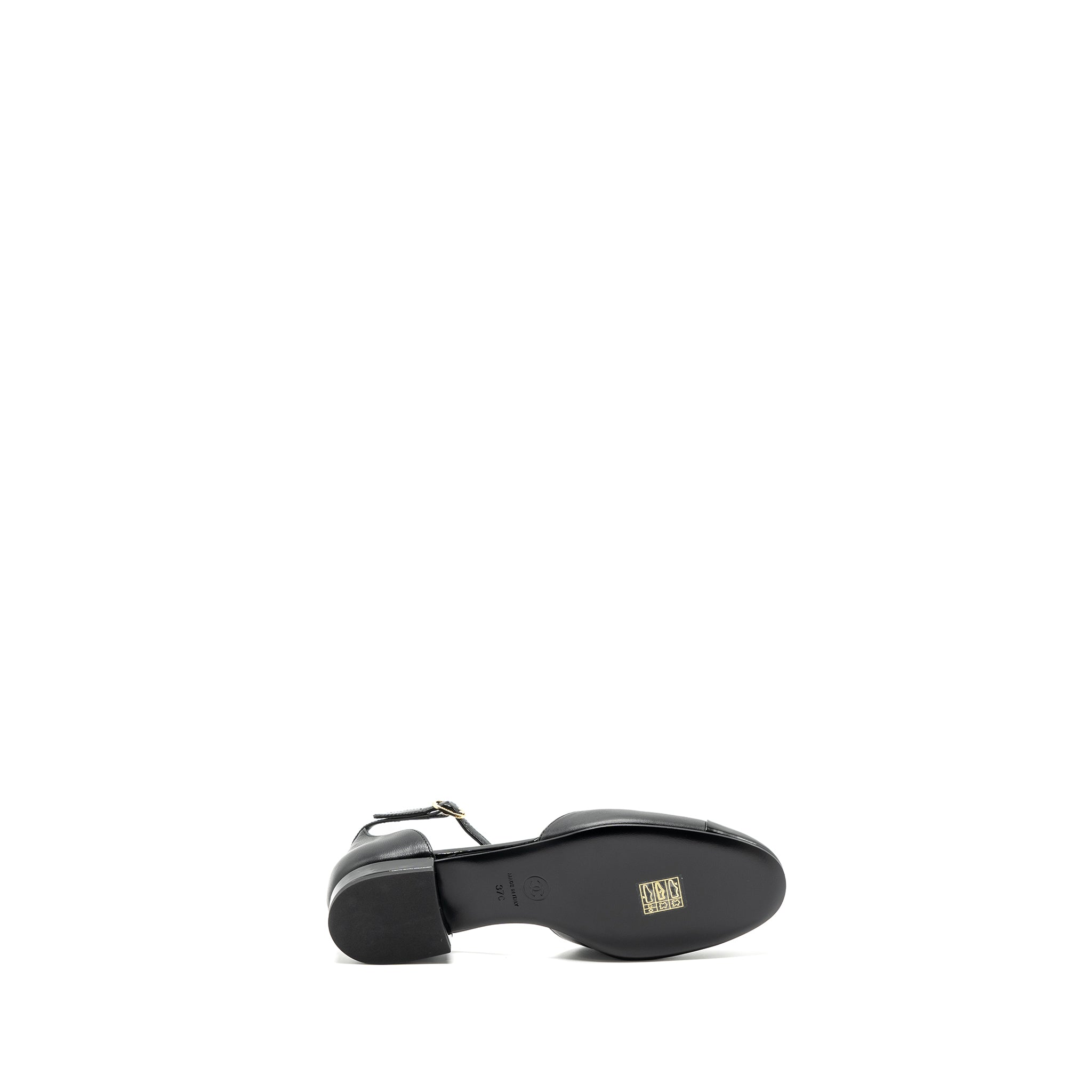 Chanel Size 37 Flat Shoes Lambskin/Patent Black GHW - Image 7