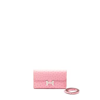 Hermes Constance to go ostrich bubblegum pink SHW Stamp U