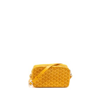 Goyard Cap Vert PM Crossbody Bag Goyardine Canvas Yellow SHW