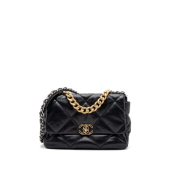 Chanel Medium 19 Bag Goatskin Black Multicolour hardware