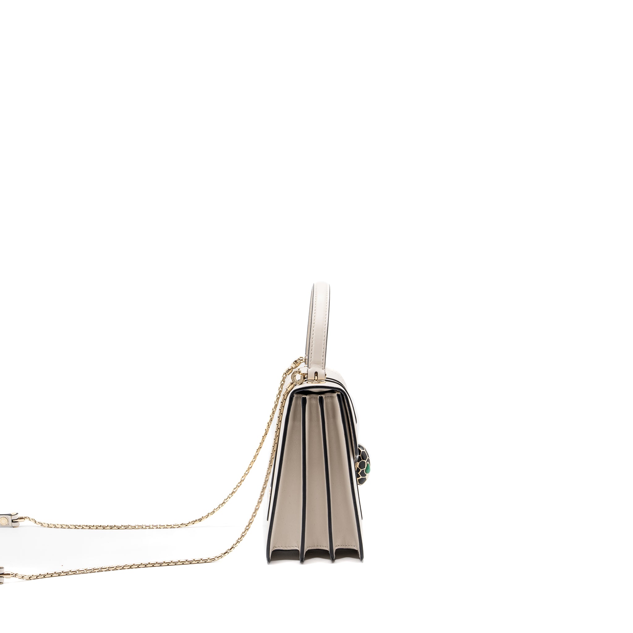 Bvlgari top handle serpenti bag calfskin white LGHW - Image 3