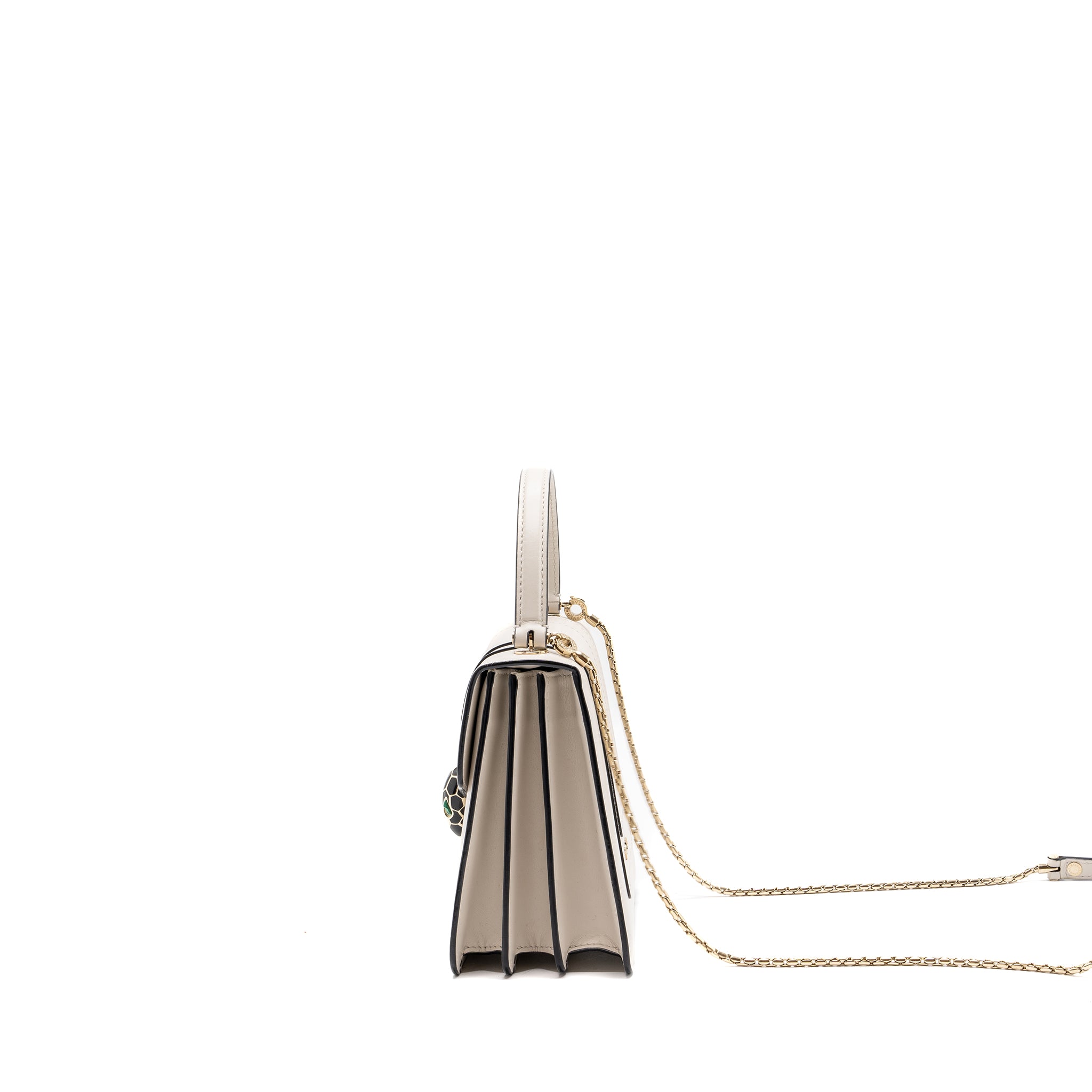 Bvlgari top handle serpenti bag calfskin white LGHW - Image 4