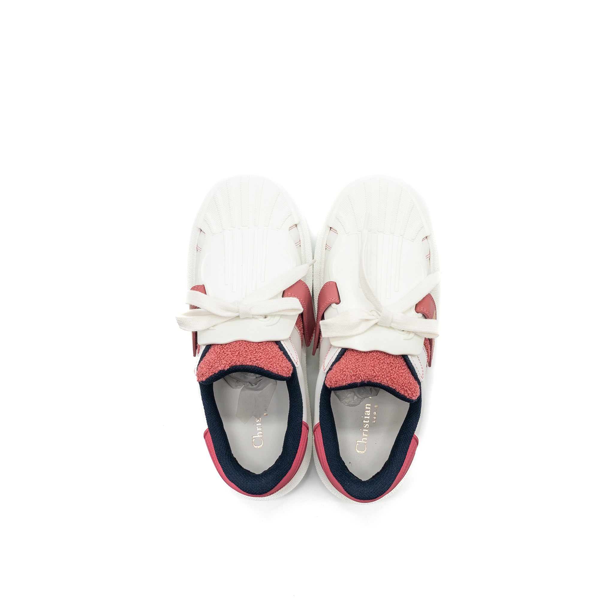 Dior Size 37.5 Dior-ID Sneaker Suede / Fabric White/ Pink - Image 4