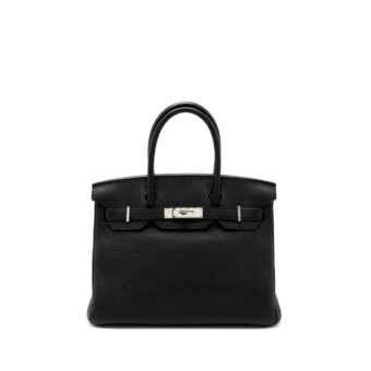 Hermes Birkin 30 Togo Black SHW Stamp A