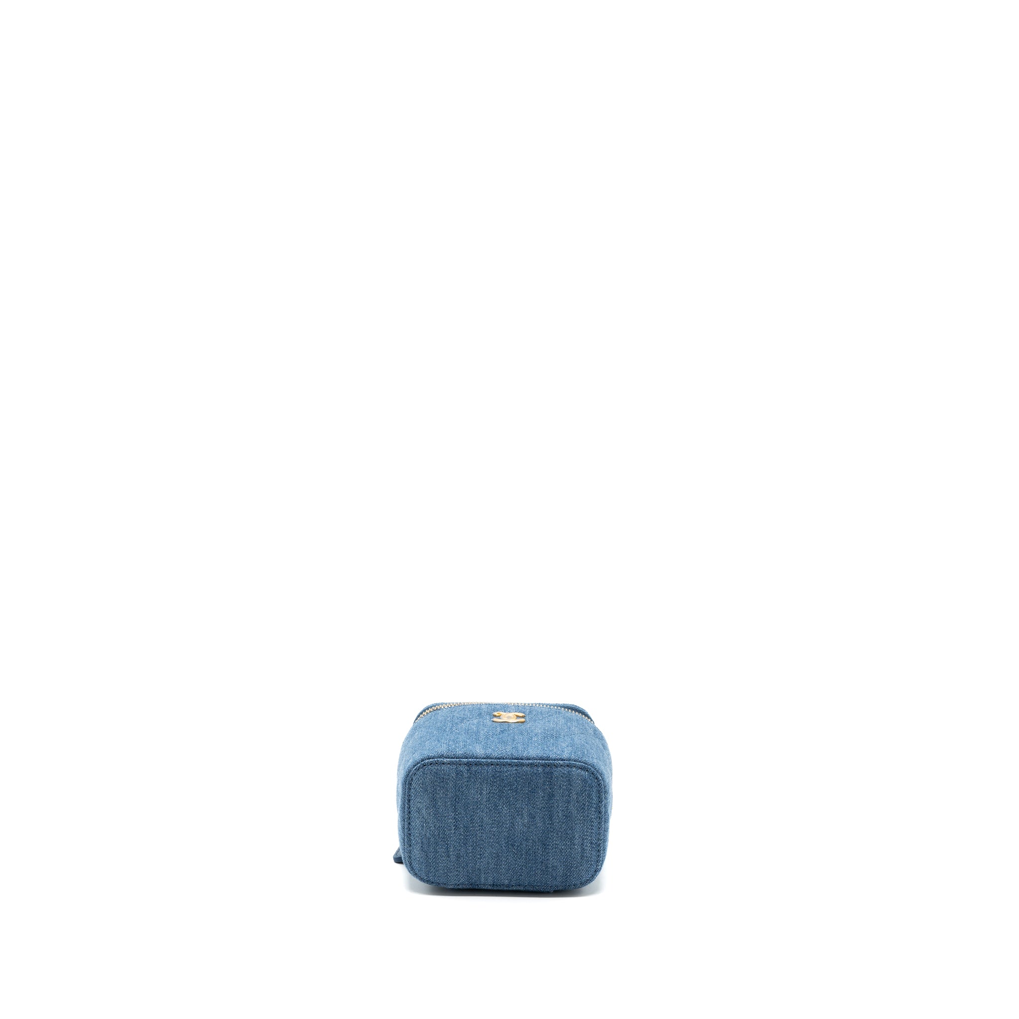 Chanel Pearl Crush Mini Vanity Case Denim Blue Brushed GHW - Image 5