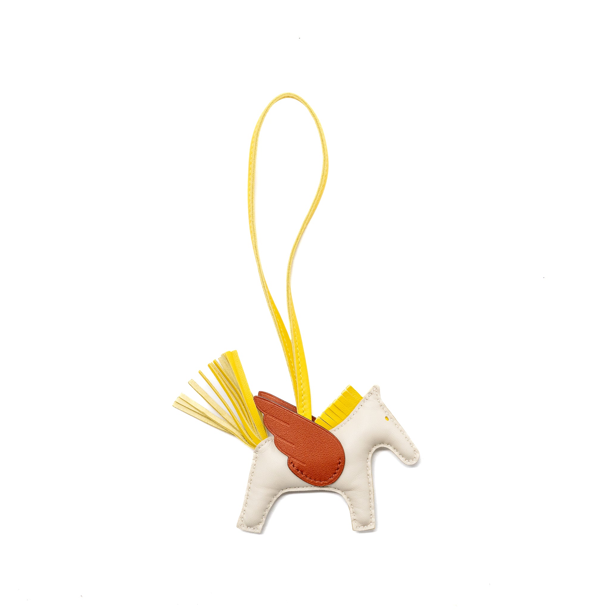 Hermes Rodeo Pegase PM Bag Charm Craie/jaune de naples/cuivre Stamp B - Image 2