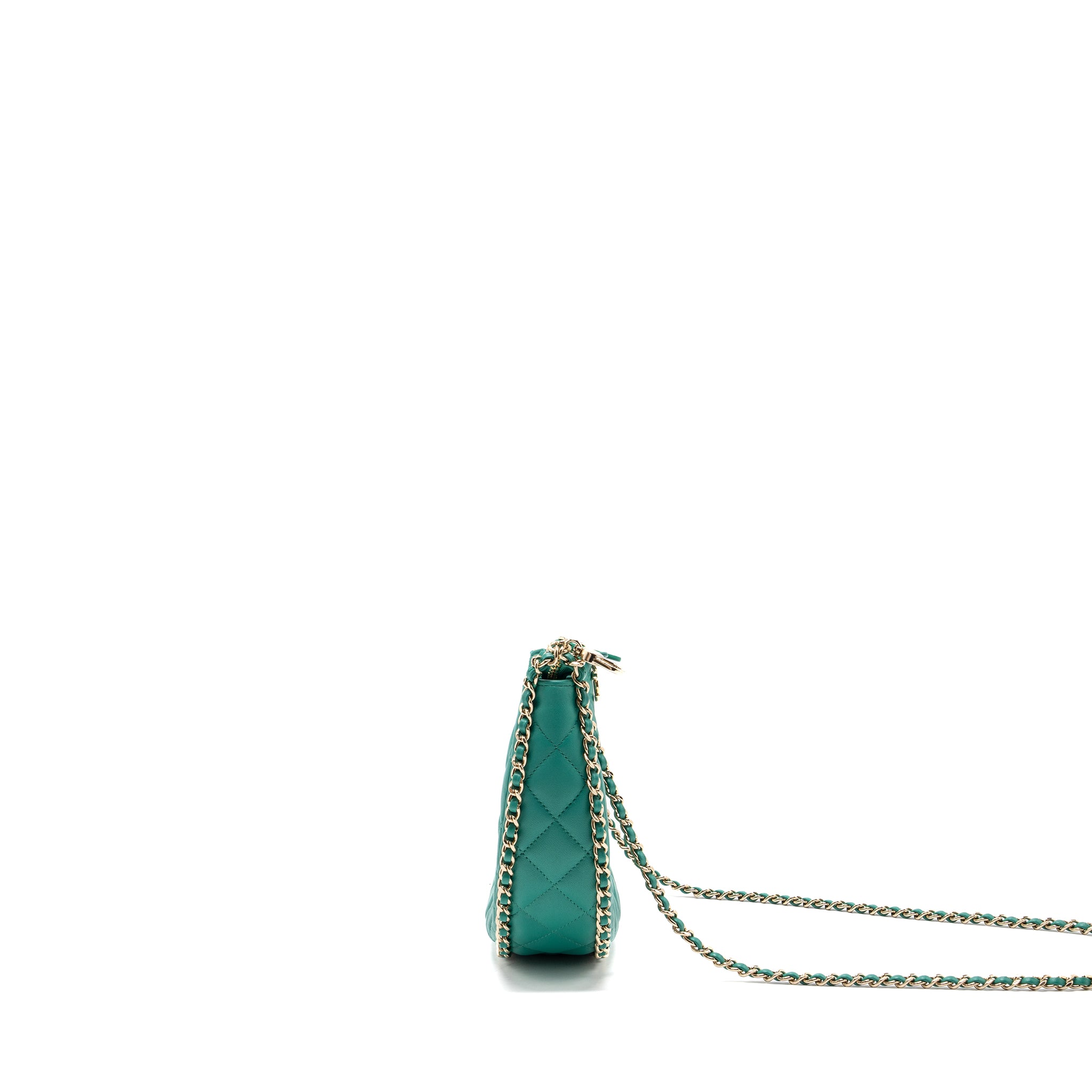 Chanel Small Moon Hobo Lambskin Green LGHW (microchip) - Image 4