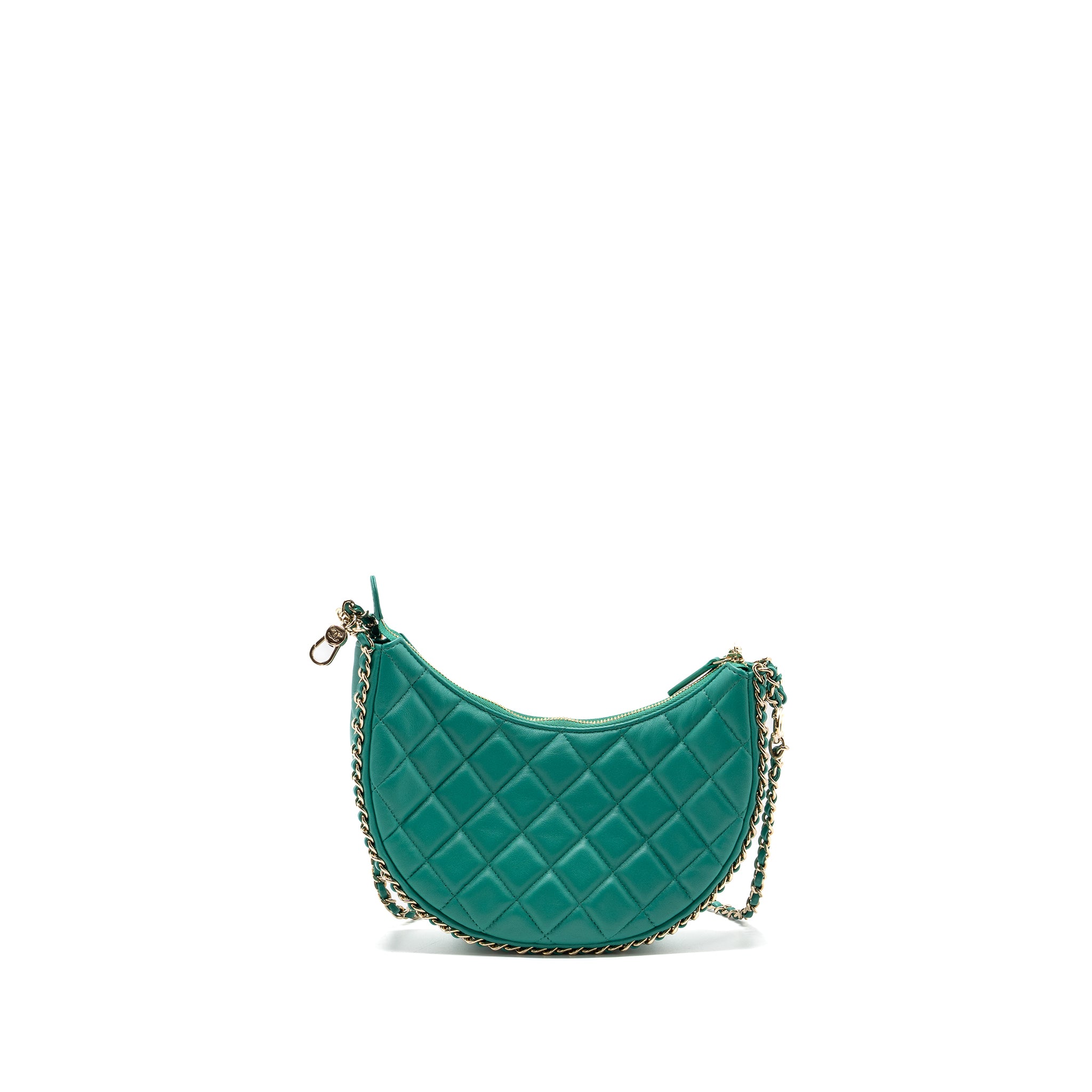 Chanel Small Moon Hobo Lambskin Green LGHW (microchip) - Image 2