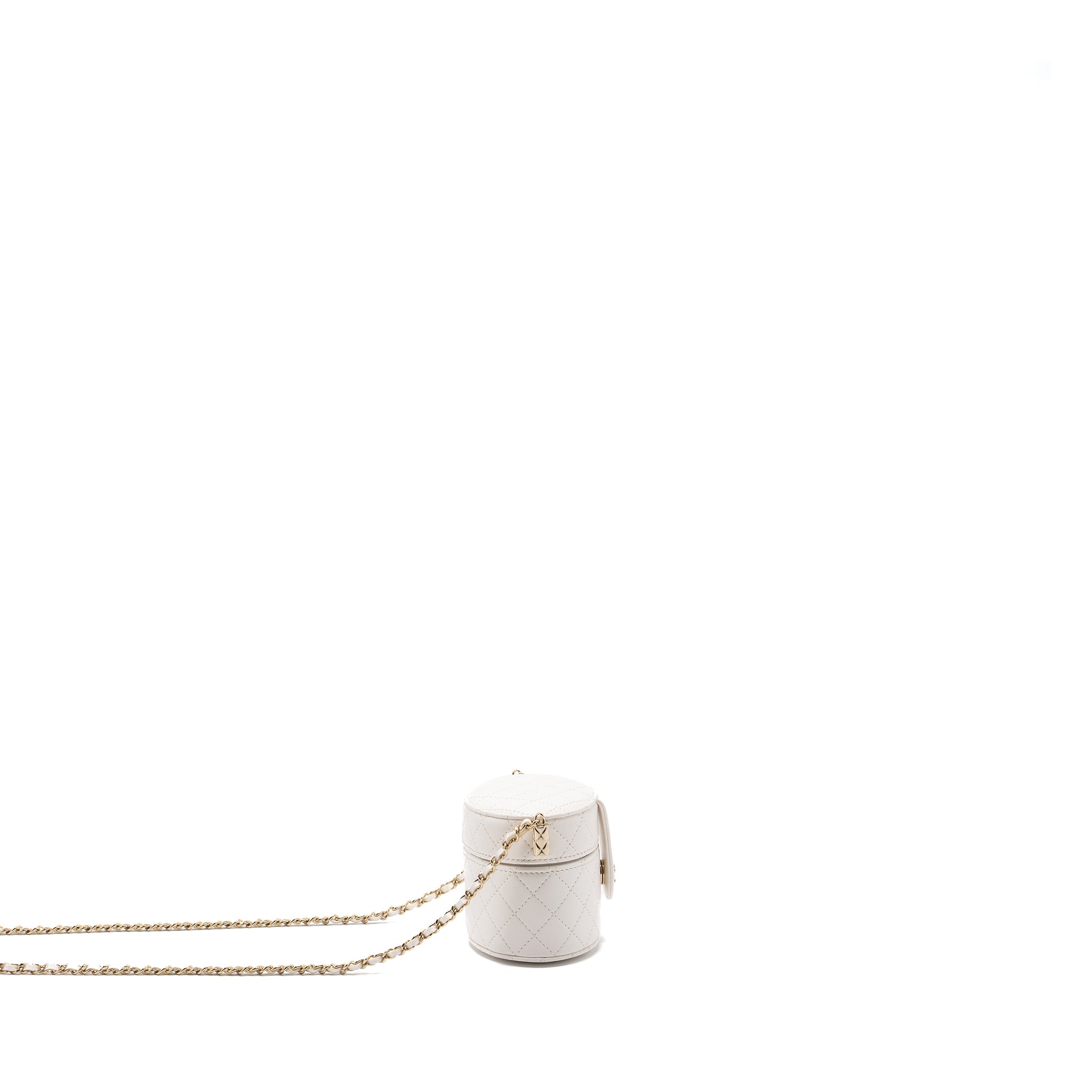 Chanel mini vanity with chain lambskin white LGHW - Image 3