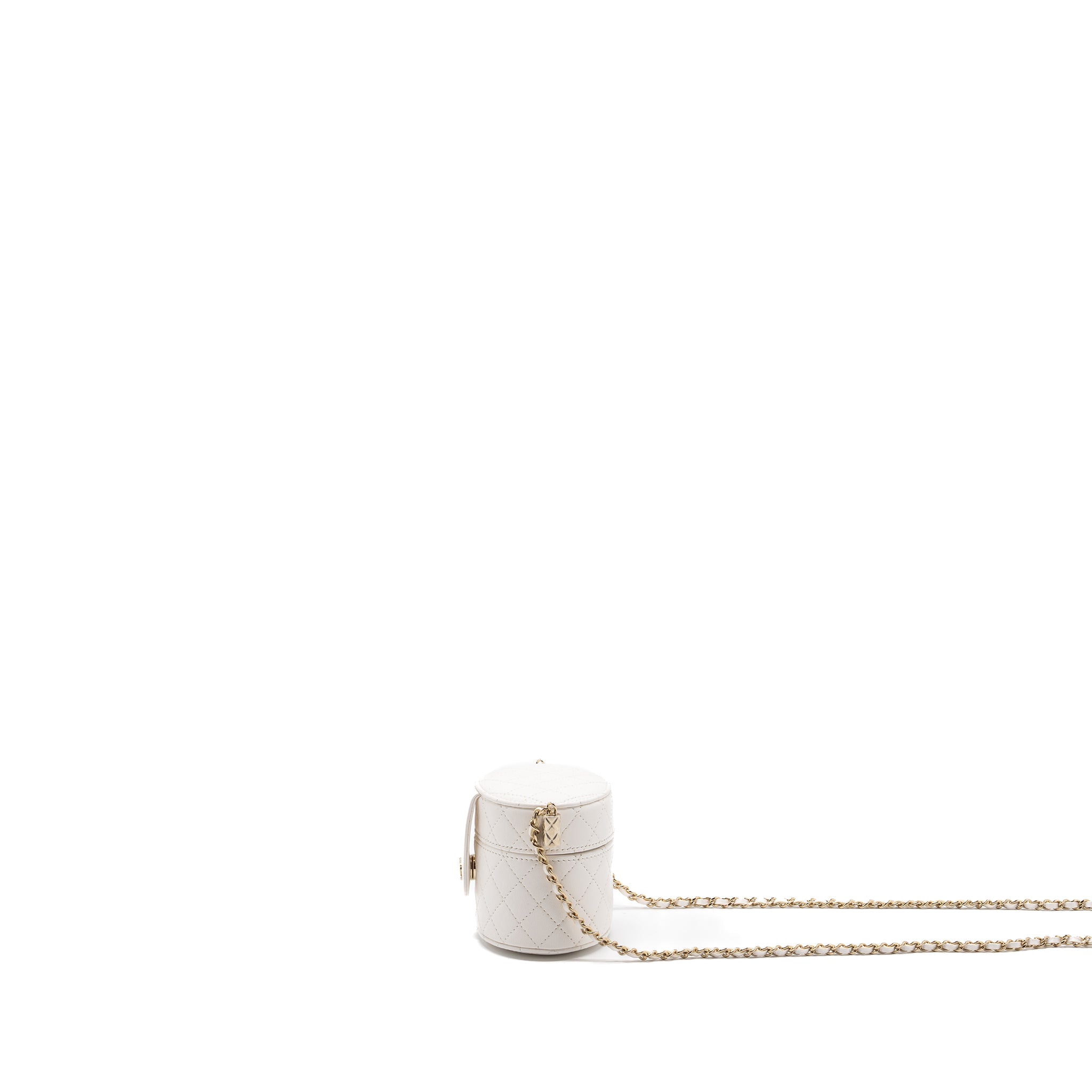 Chanel mini vanity with chain lambskin white LGHW - Image 4