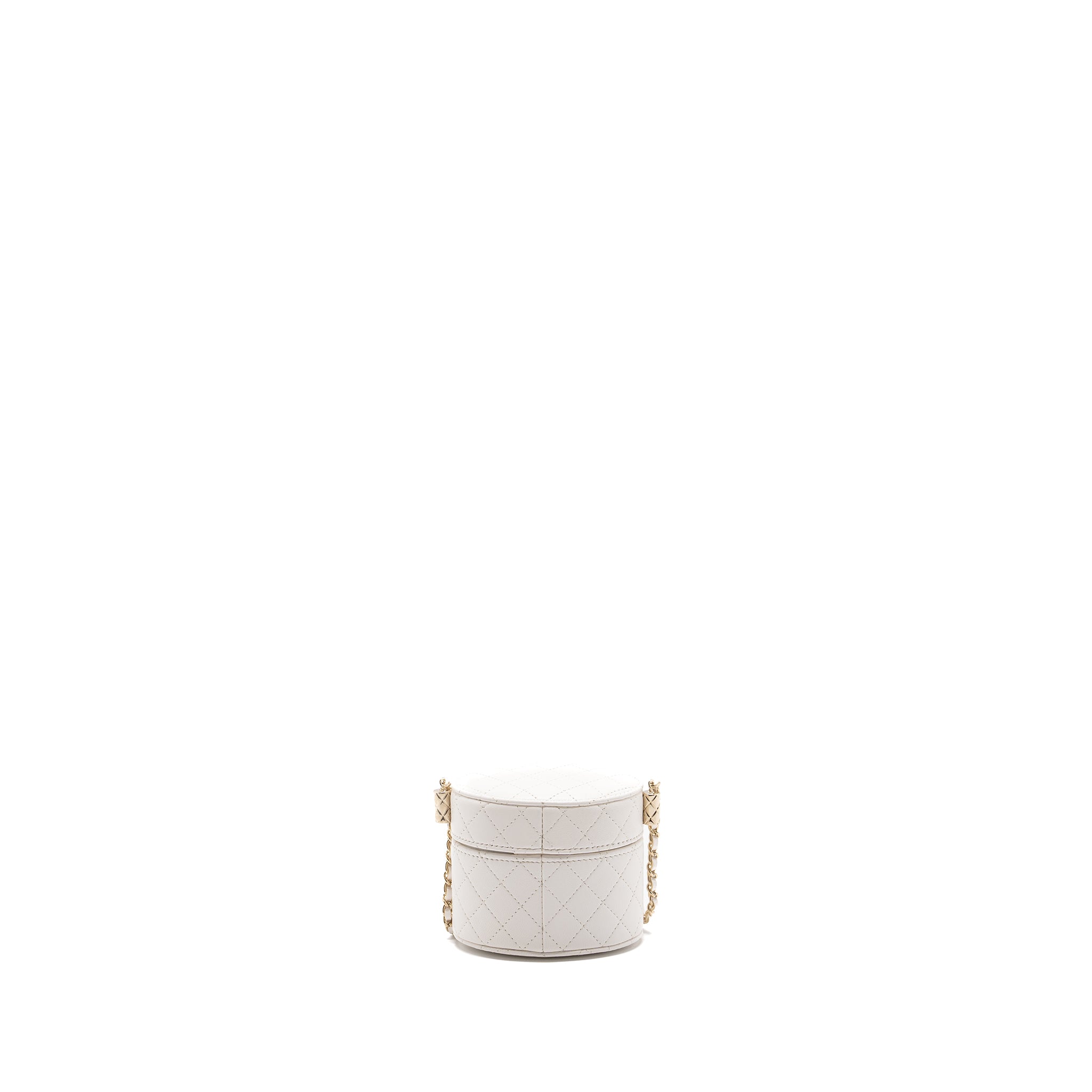 Chanel mini vanity with chain lambskin white LGHW - Image 2
