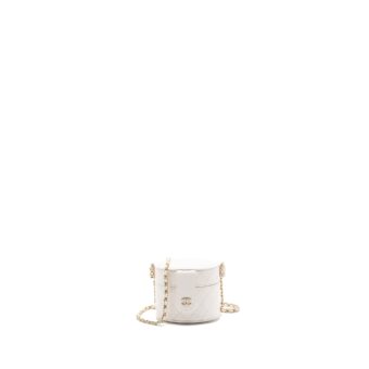 Chanel mini vanity with chain lambskin white LGHW