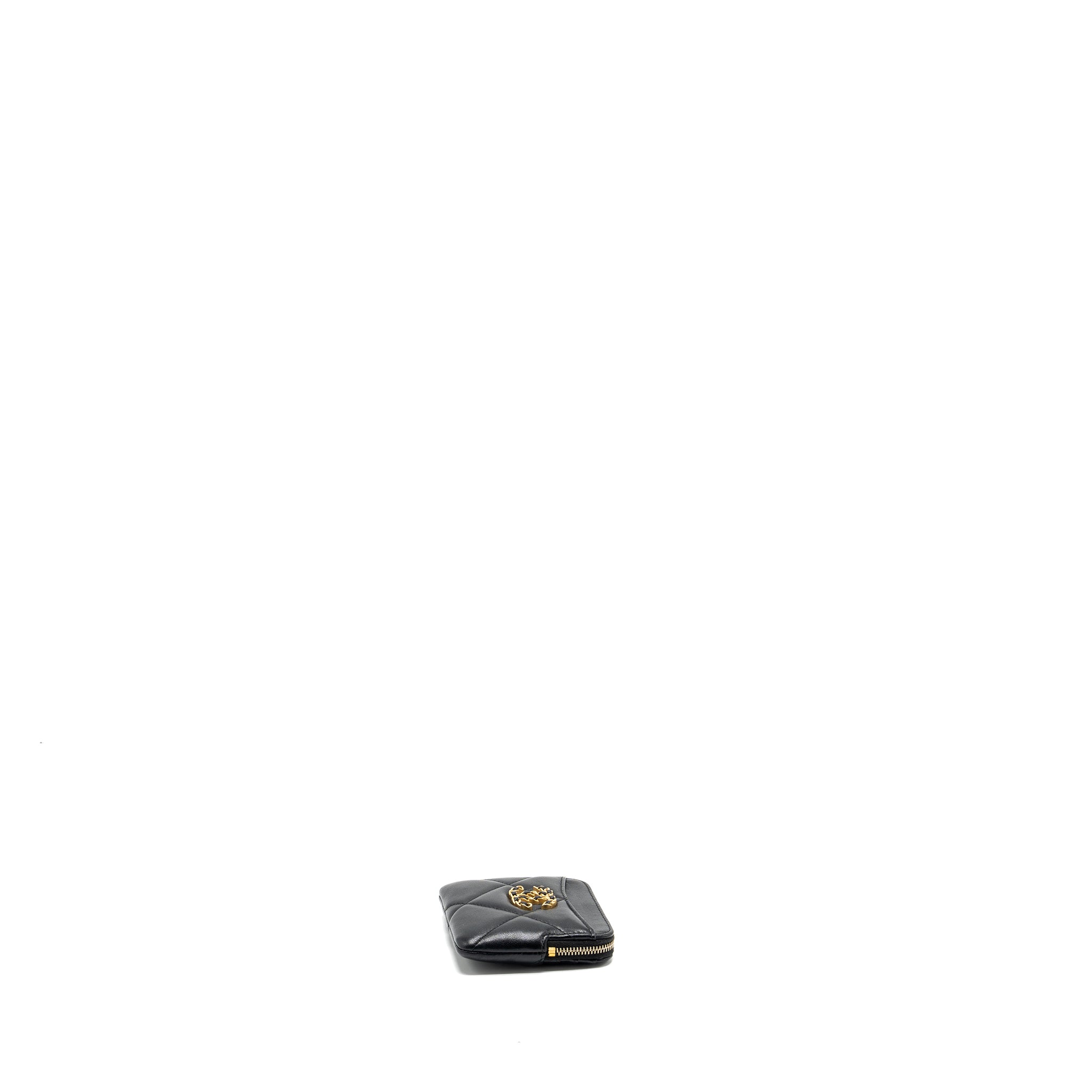 Chanel 19 zipped coin purse lambskin black GHW (Microchip) - Image 4