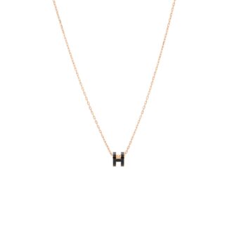 Hermes Mini pop H pendant black RGHW