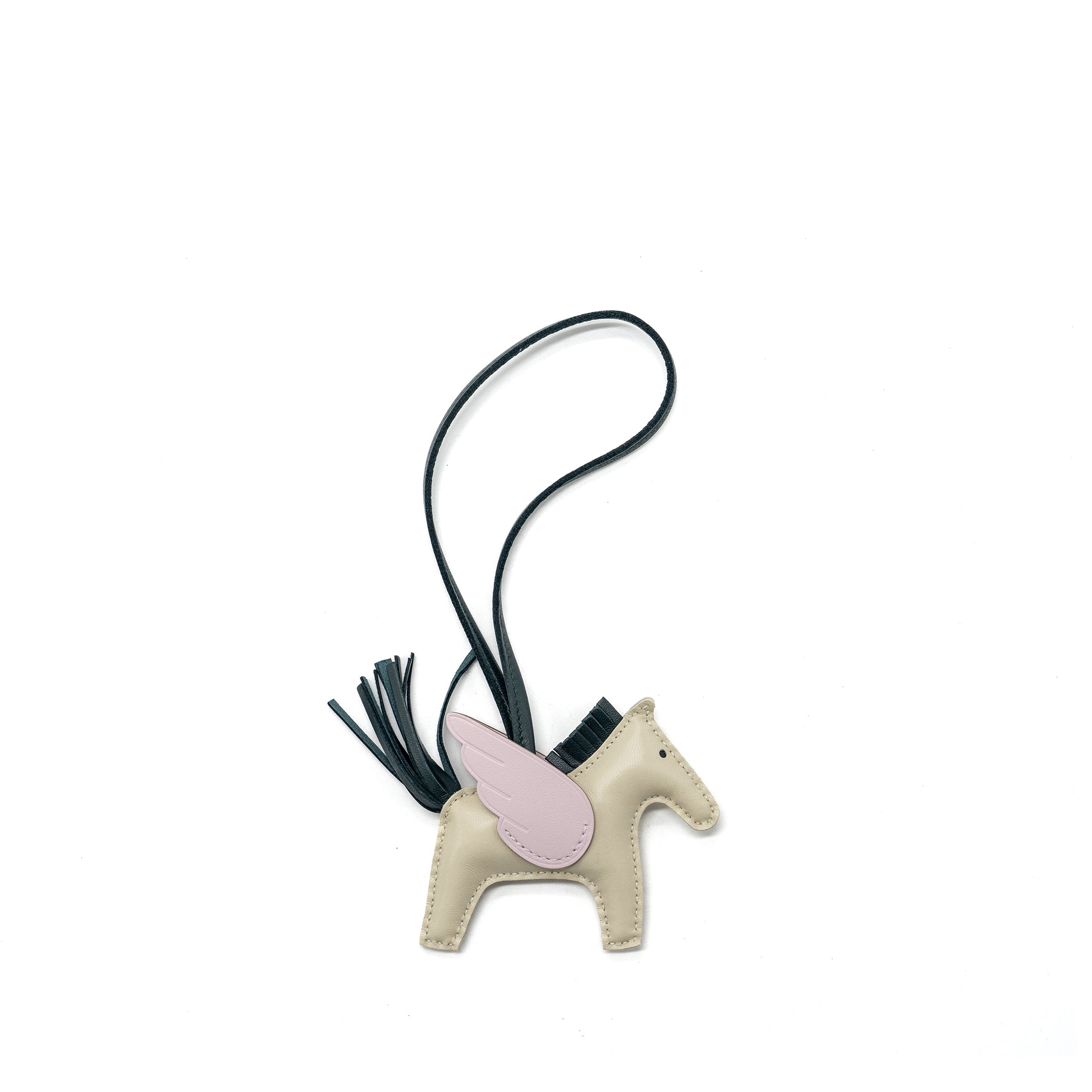 Hermes rodeo pegase pm bag charm craie / vert cypres / mauve pale stamp U - Image 2