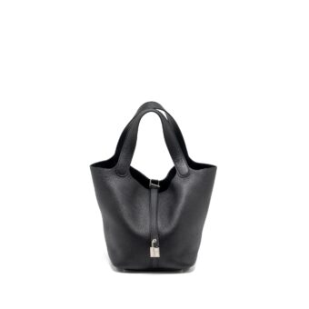 Hermes Picotin 22 Lock Bag Clemence Black SHW Stamp B