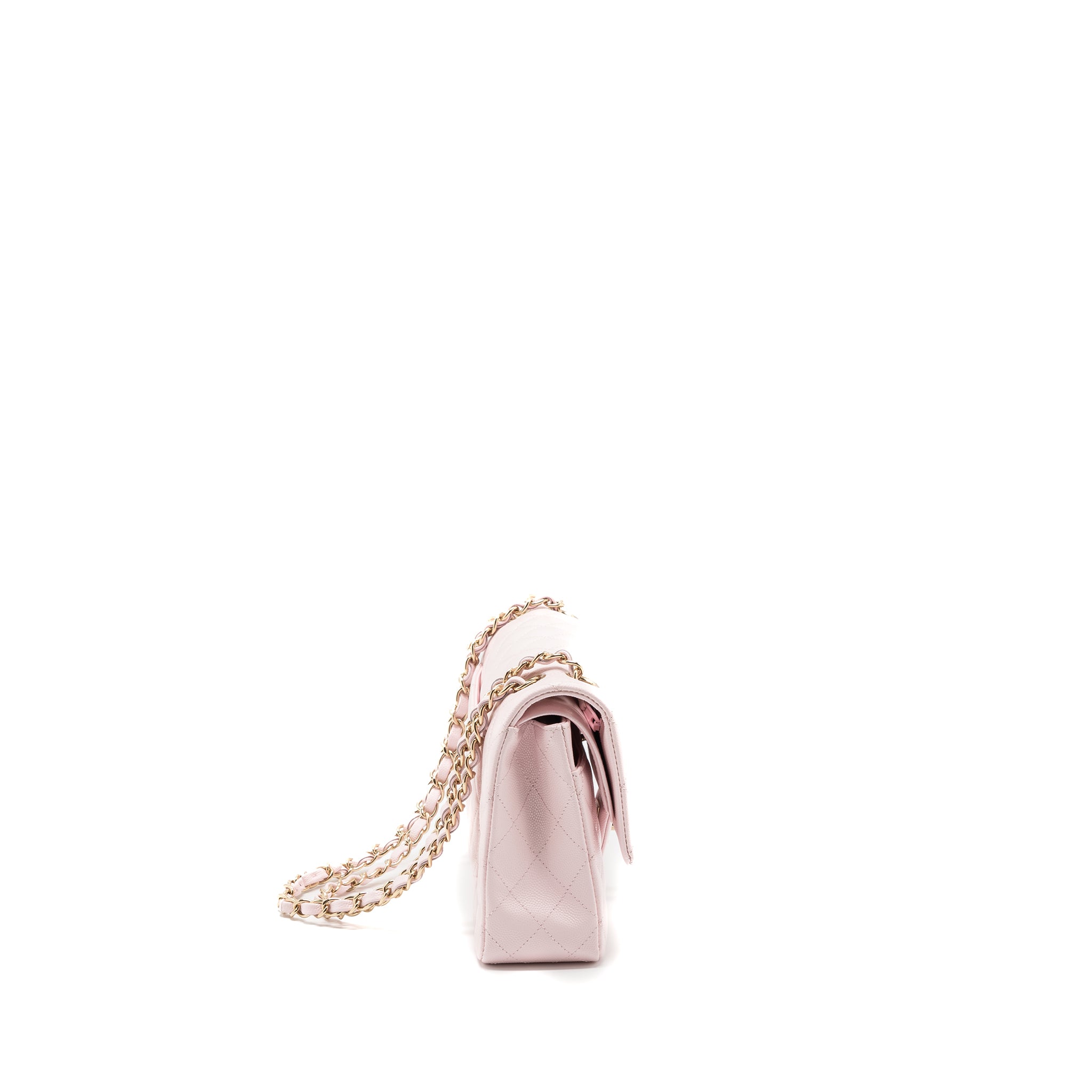 Chanel medium classic double flap bag caviar light pink LGHW (microchip) - Image 3