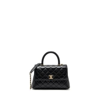 Chanel small coco handle caviar Black LGHW (microchip)