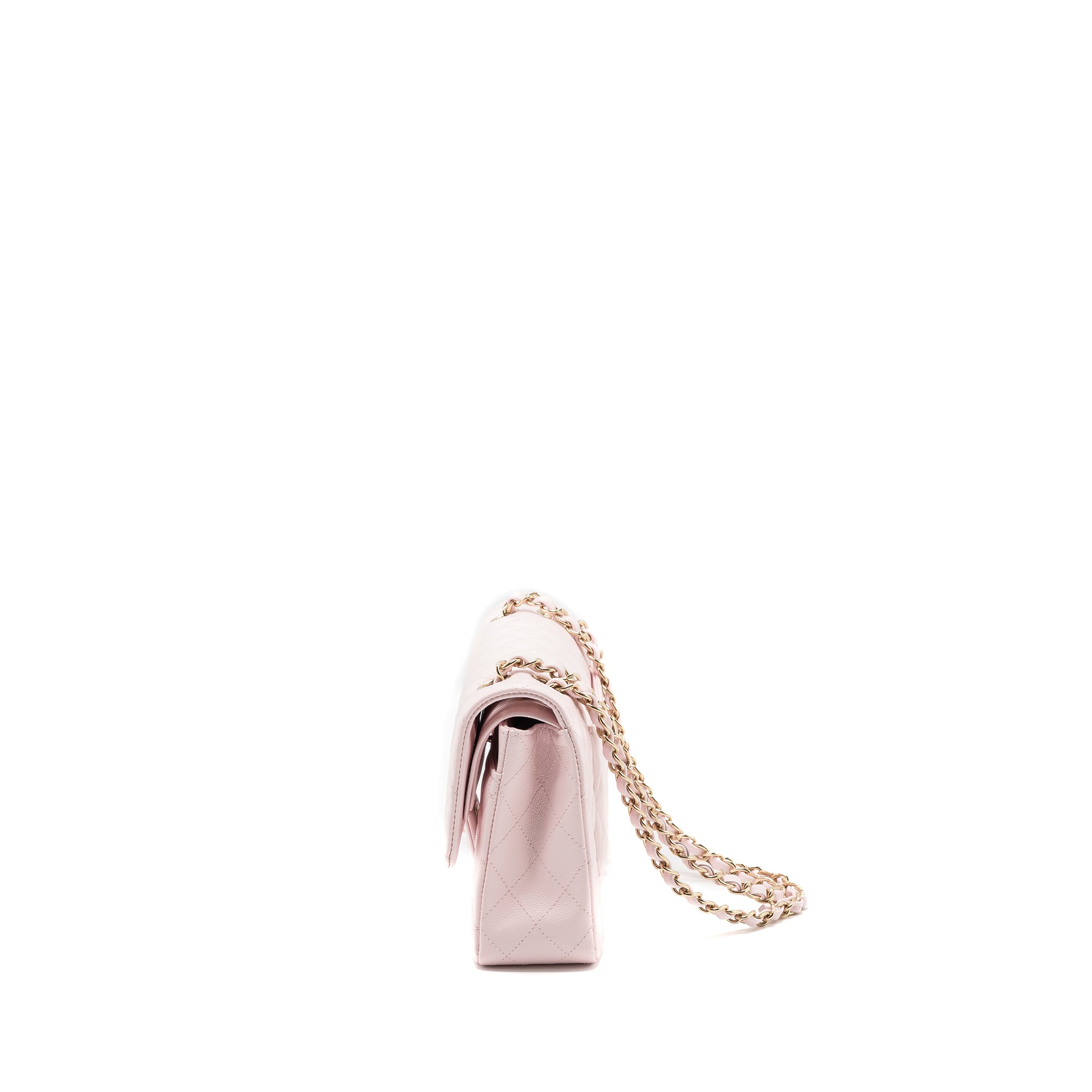 Chanel medium classic double flap bag caviar light pink LGHW (microchip) - Image 4