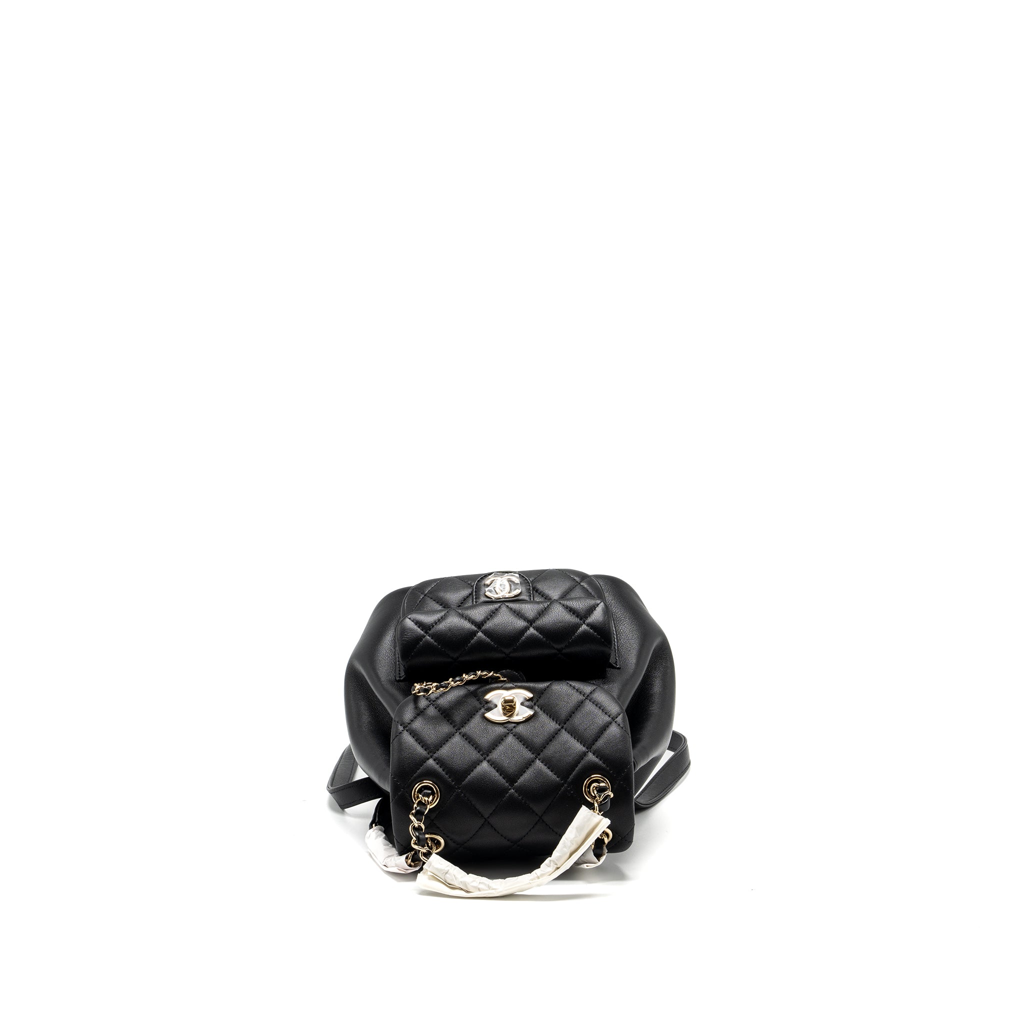 Chanel 24P Mini Duma Backpack Calfskin Black LGHW (Microchip) - Image 5