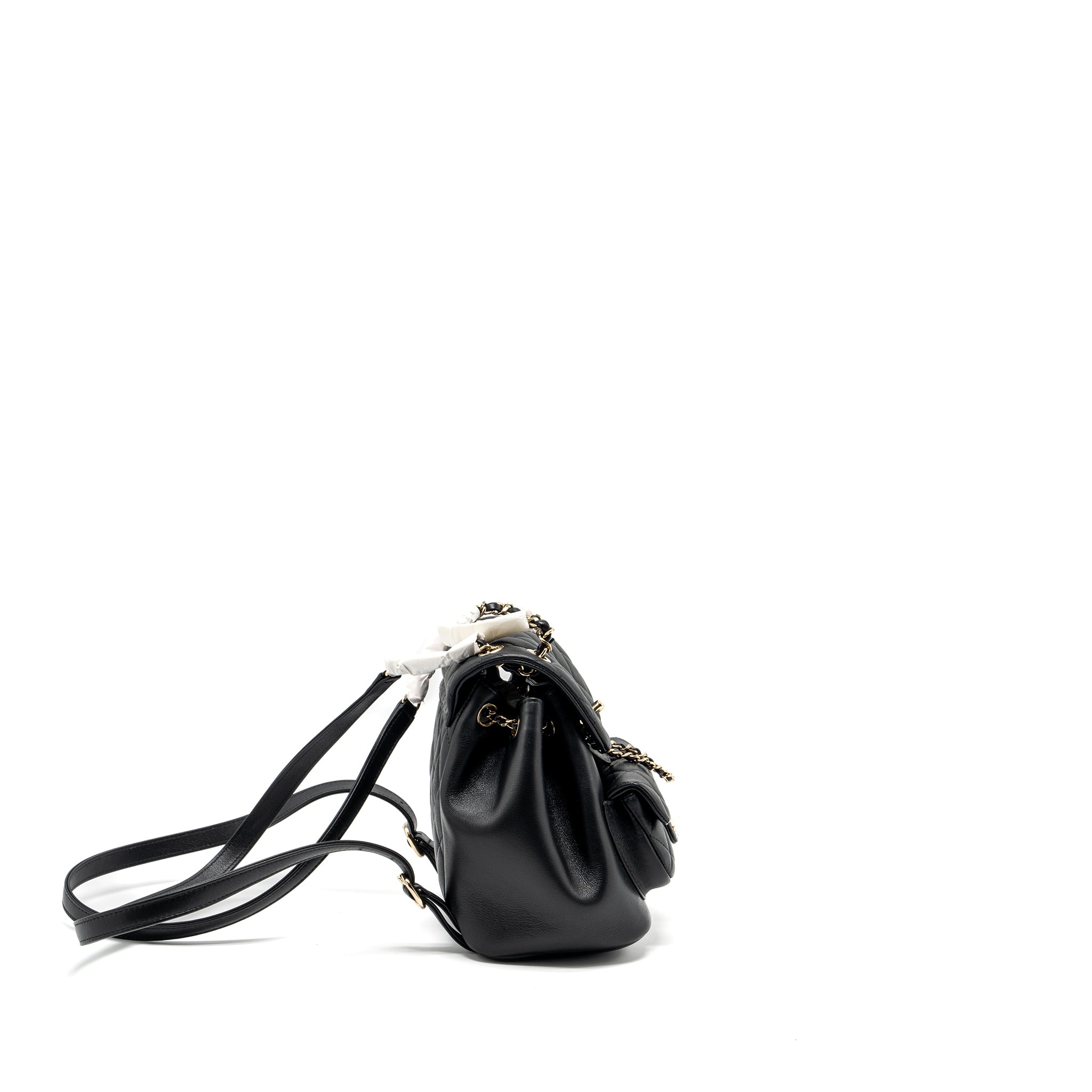 Chanel 24P Mini Duma Backpack Calfskin Black LGHW (Microchip) - Image 3