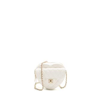 Chanel 22S heart bag lambskin white LGHW (microchip)
