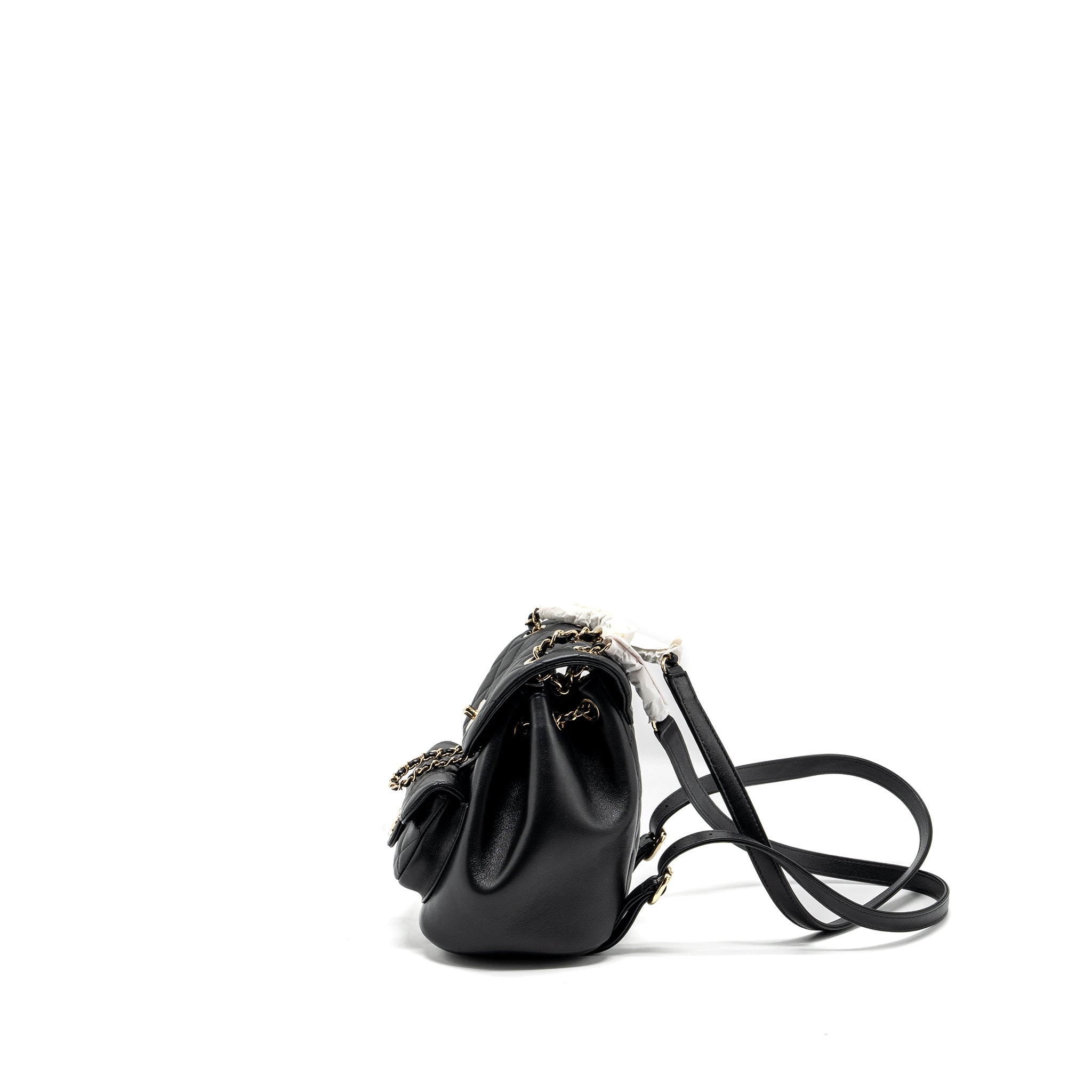 Chanel 24P Mini Duma Backpack Calfskin Black LGHW (Microchip) - Image 4