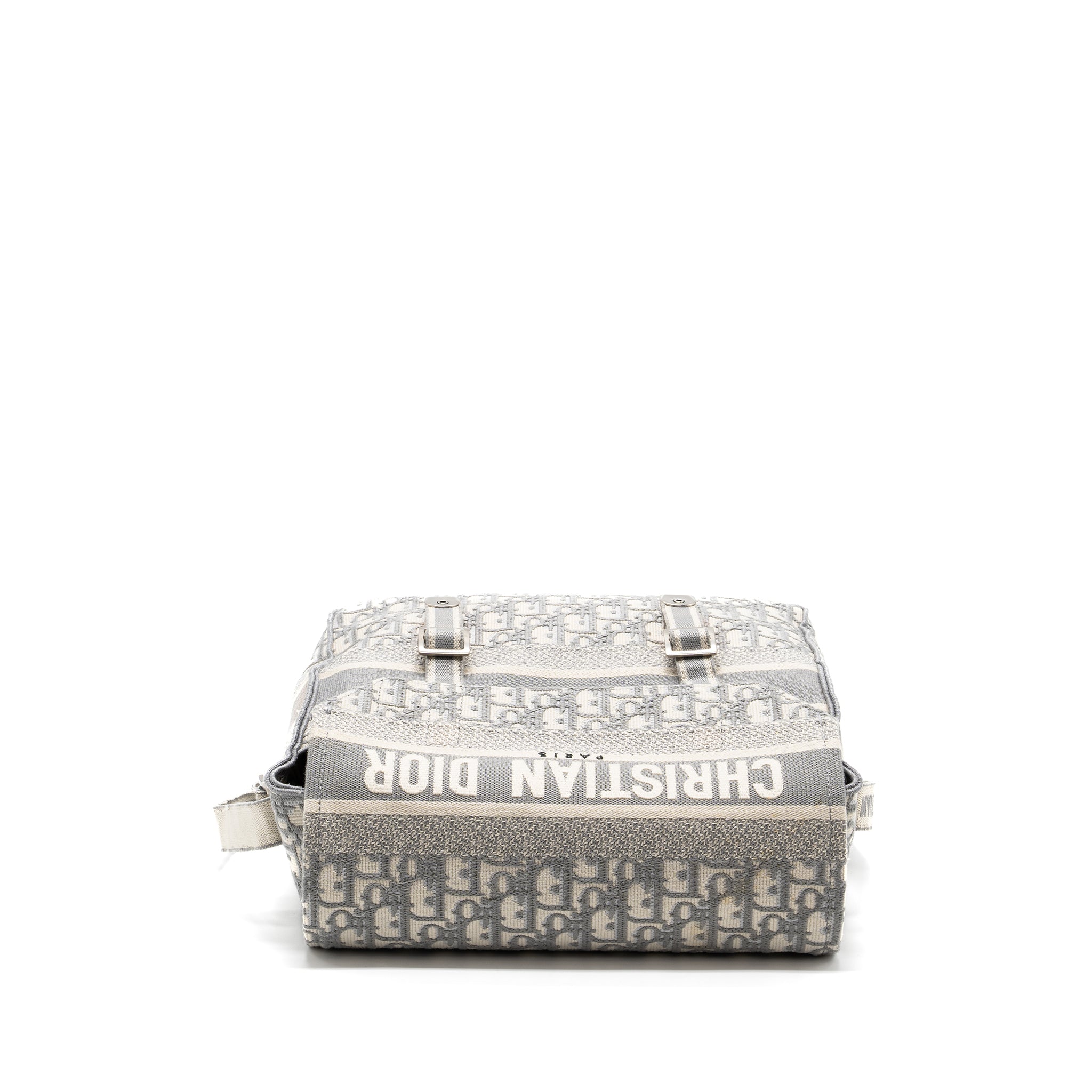 Dior Diorcamp Messenger Bag Oblique Embroidery Light Grey SHW - Image 5